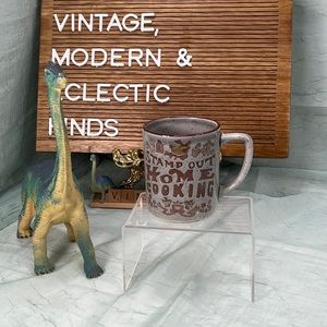 MCM Speckled Stamp Out Home Cooking Vintage Ceramic Stoneware Mug | Japan